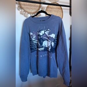 MAD Engine purple Sweatshirt with Elk Graphic